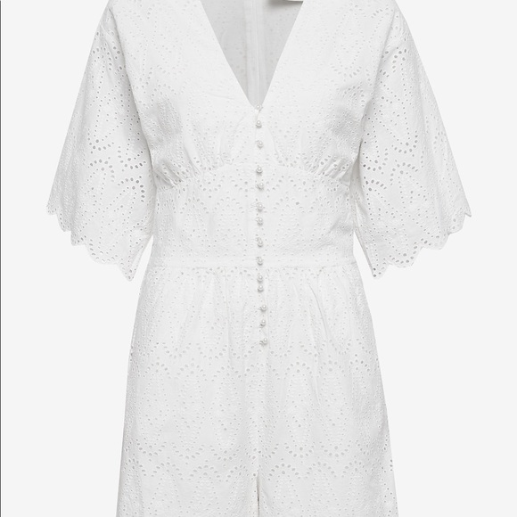 Notes du Nord cotton eyelet Omia Playsuit pearl Boho - Picture 3 of 6